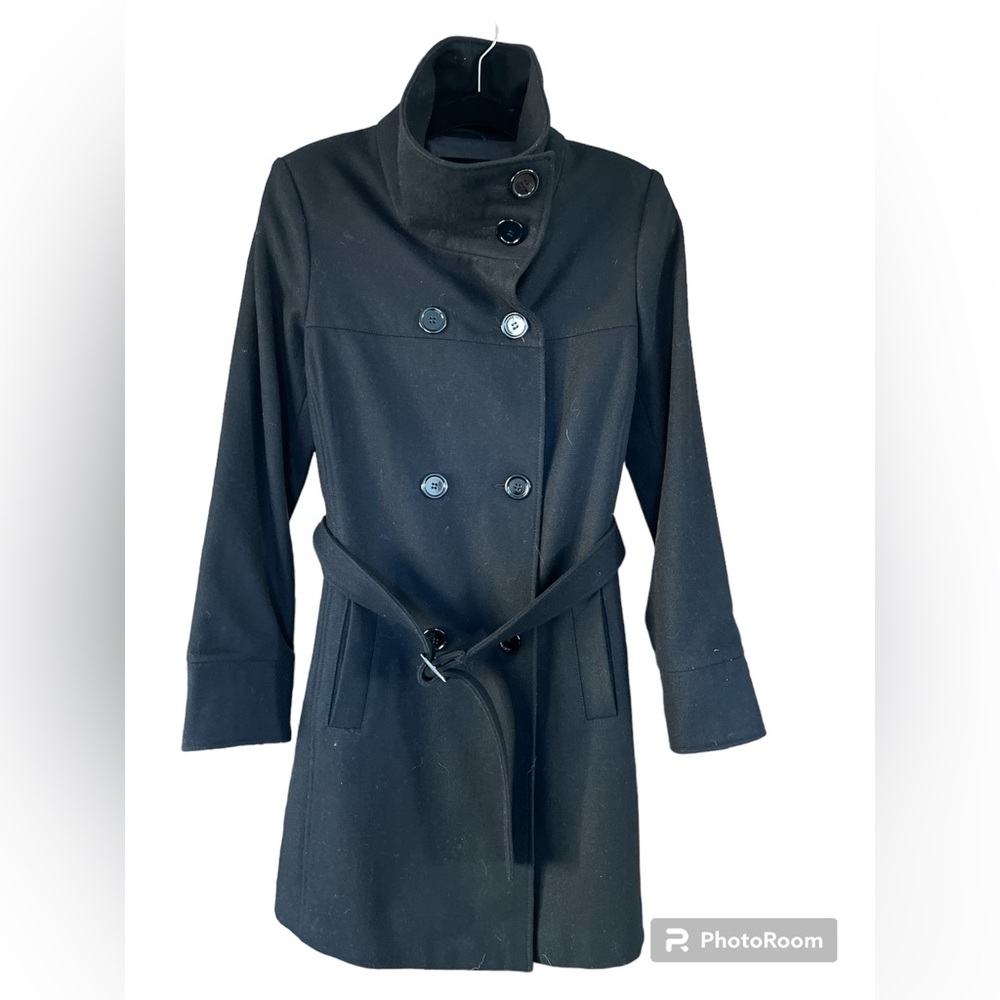 Black pea coat in perfect condition size 10